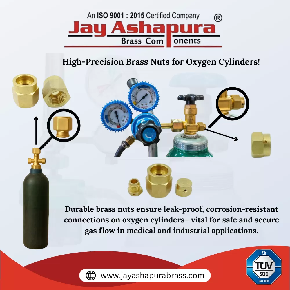 Precision Brass Nuts for O2/CO2 Valves